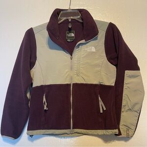 The North Face Denali Fleece Jacket Womens Burgundy/Gray Full Zip Polartec (S)